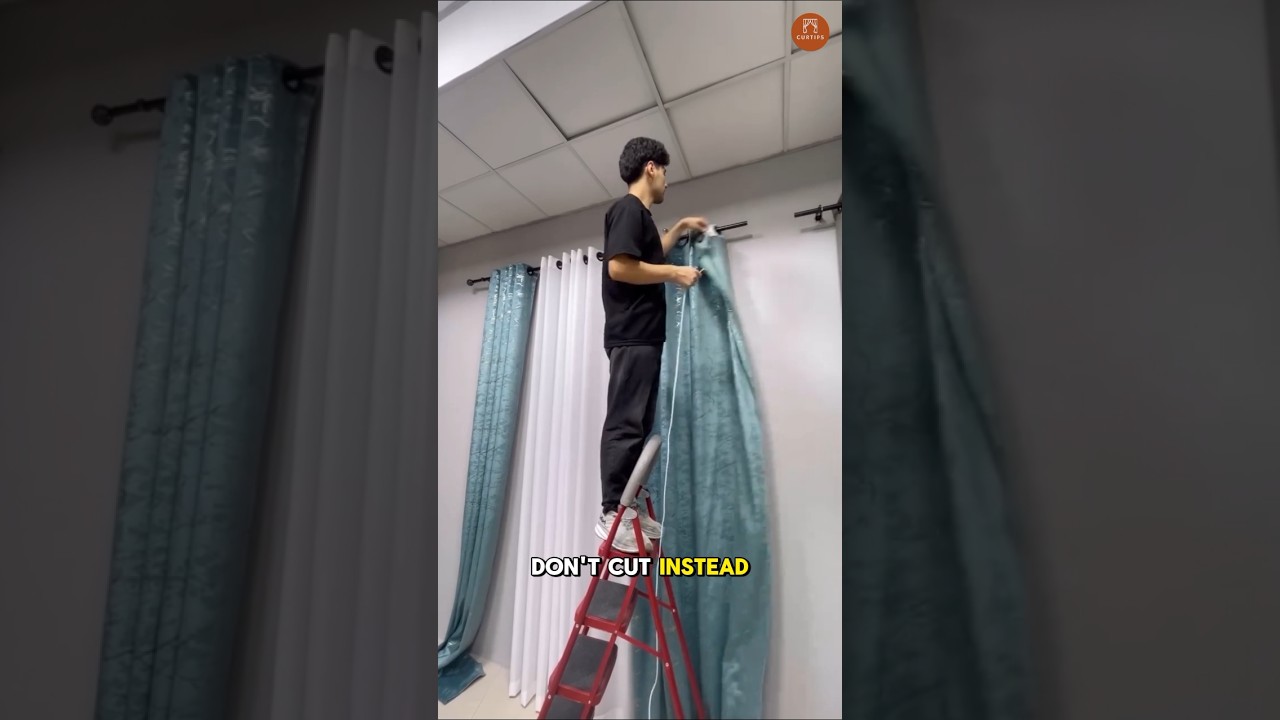 How to install long curtain with hacks  #tips #curtains #homedecor #tricks