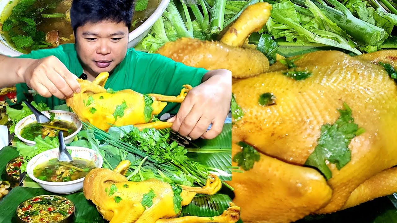 ไก่ต้ม​น้ำปลา​น้ำจิ้ม​รสเด็ด​#ไก่ต้มน้ำปลา #mukbang #food #eatingshow 