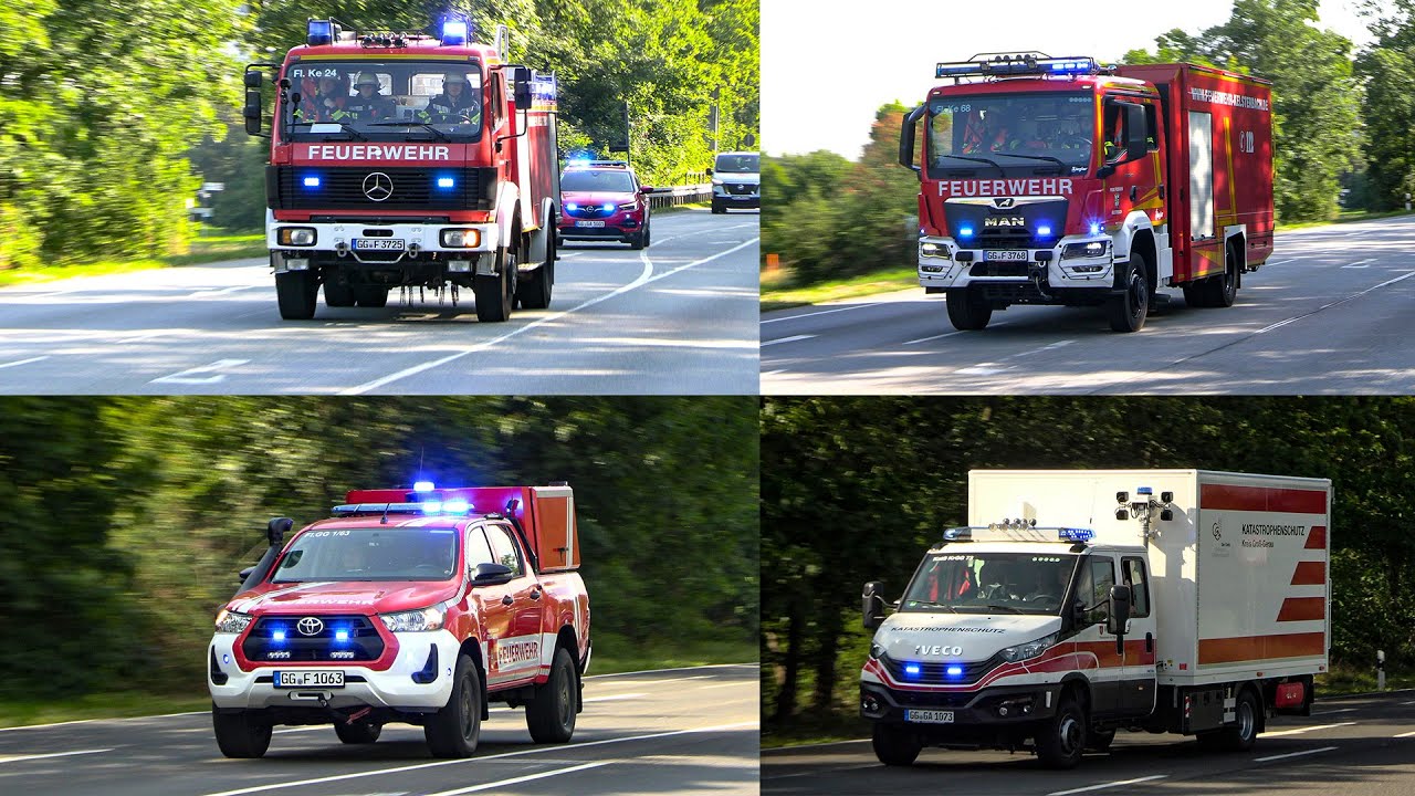 Busunfall mit Gefahrstoffaustritt – Große Katastrophenschutzübung in Kelsterbach | EINSATZFAHRTEN