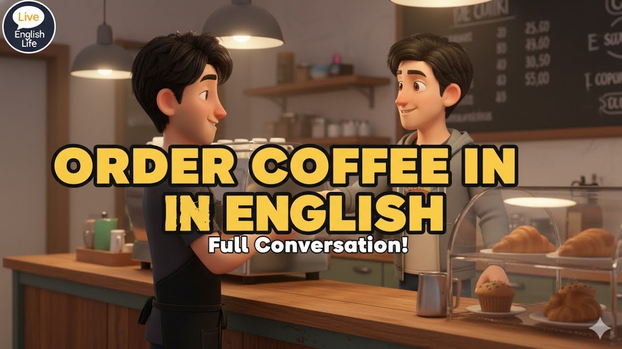 Order Coffee in English - Complete Conversation Practice (Animated)