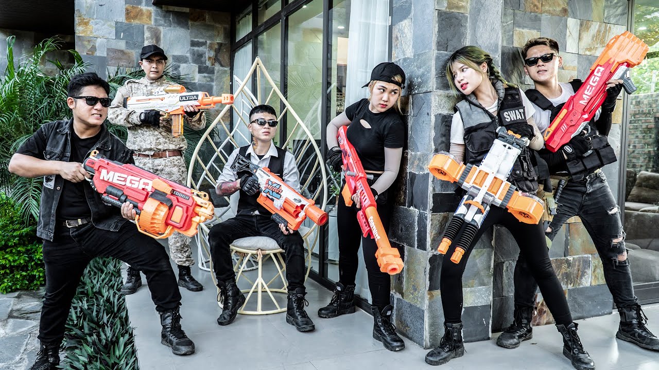 Alpha Nerf War : SEAL X Warriors Nerf Guns Fight Dr Lee Criminal Group Bandits Villa Lyly