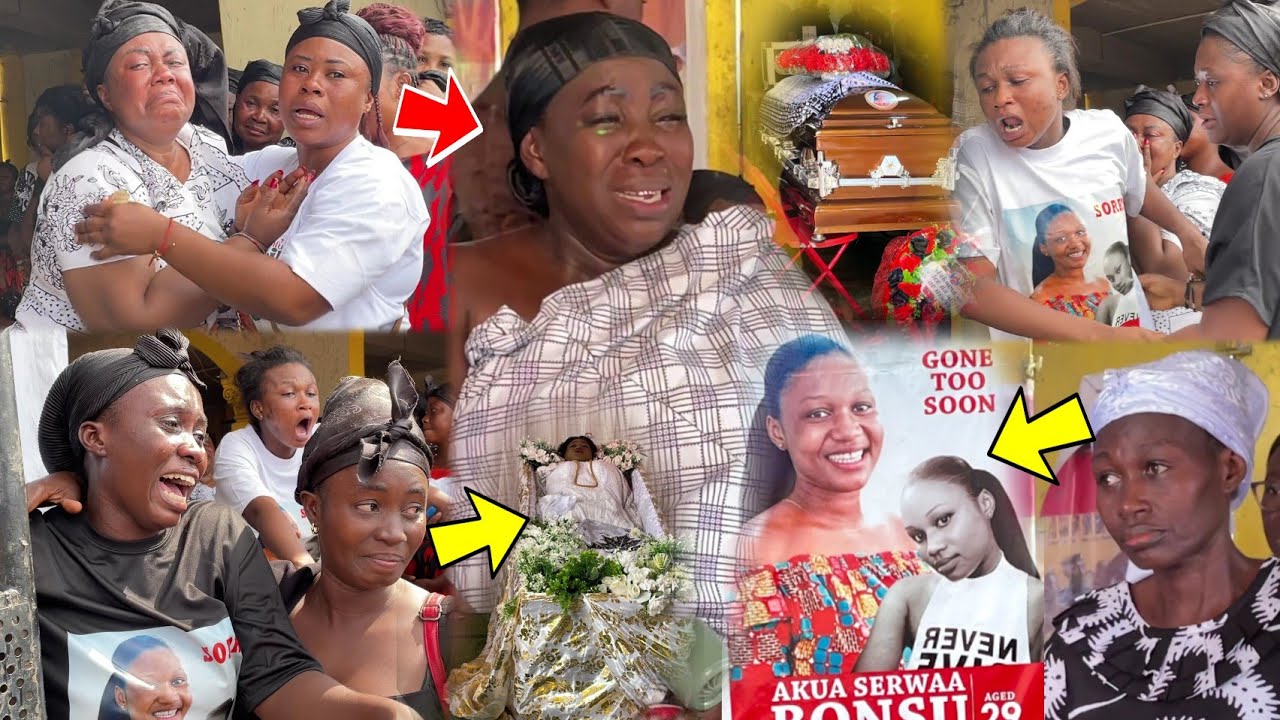 So Sad😭💔😭Atwima Yabi Hemaa, Mother & Sisters Of Akua Serwaa Bonsu Weep Bitterly,As Body Laid To Rest