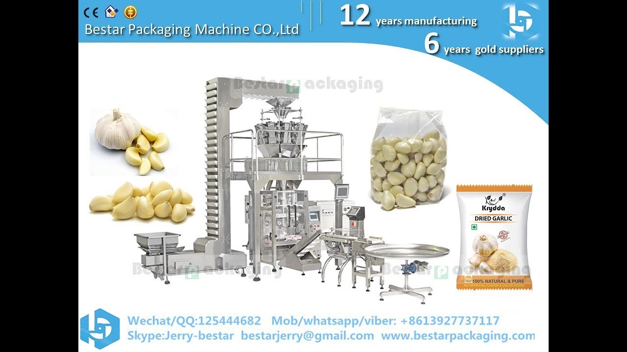 Bestar Fully Automatic 2 5KG Garlic, Peeled Garlic, Fresh Garlic Packaging Machine, 10 Weighing