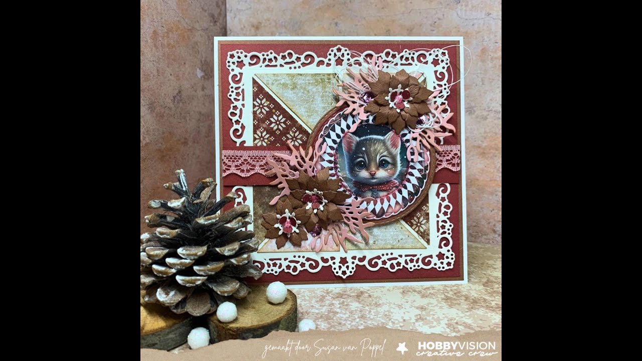 Kerstkaart met restjes designpapier