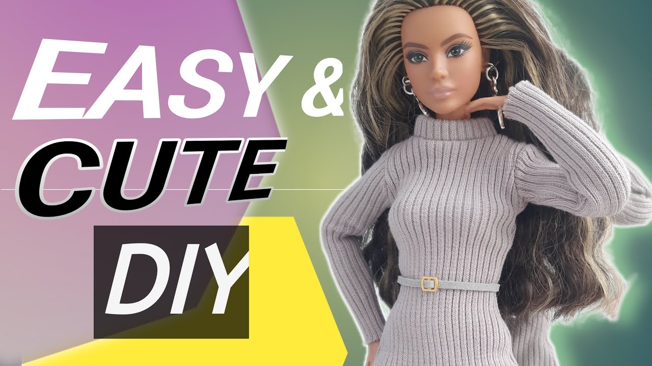 Easy Pattern Making / Mid length dress for Barbie doll