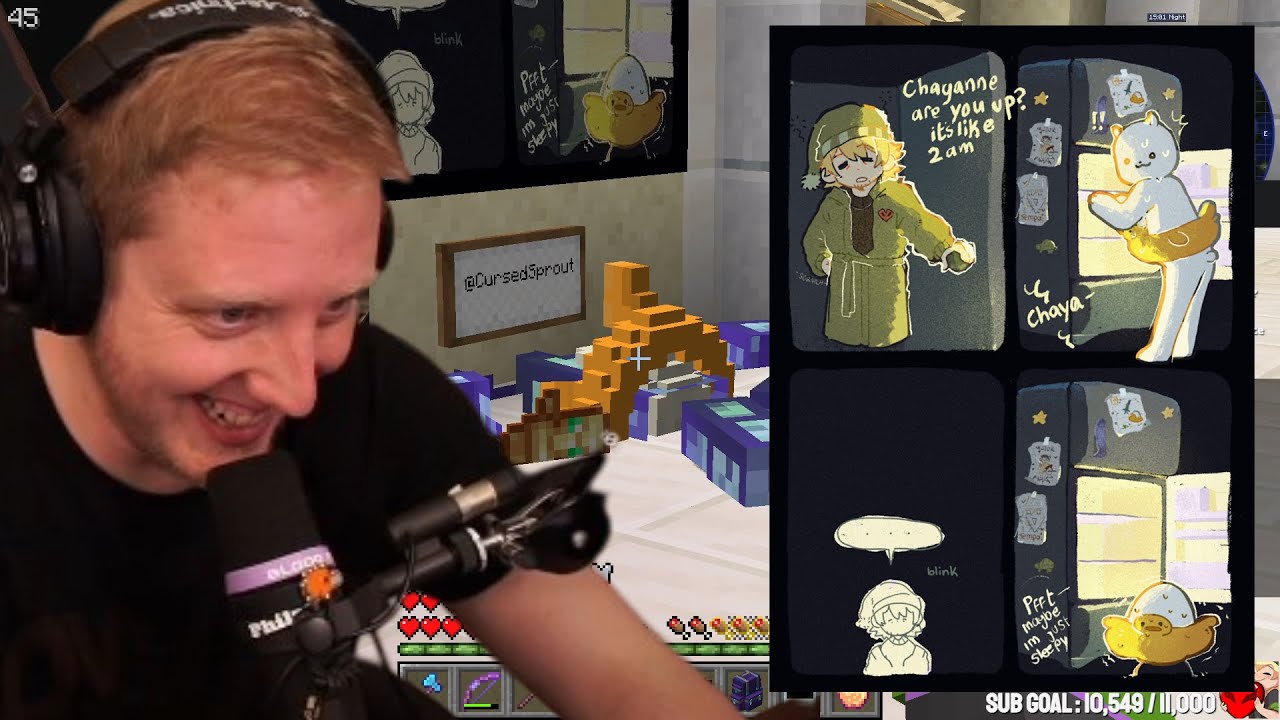 Реакция Филзы на фан-арт QSMP в Minecraft с Чайанной и Таллулой