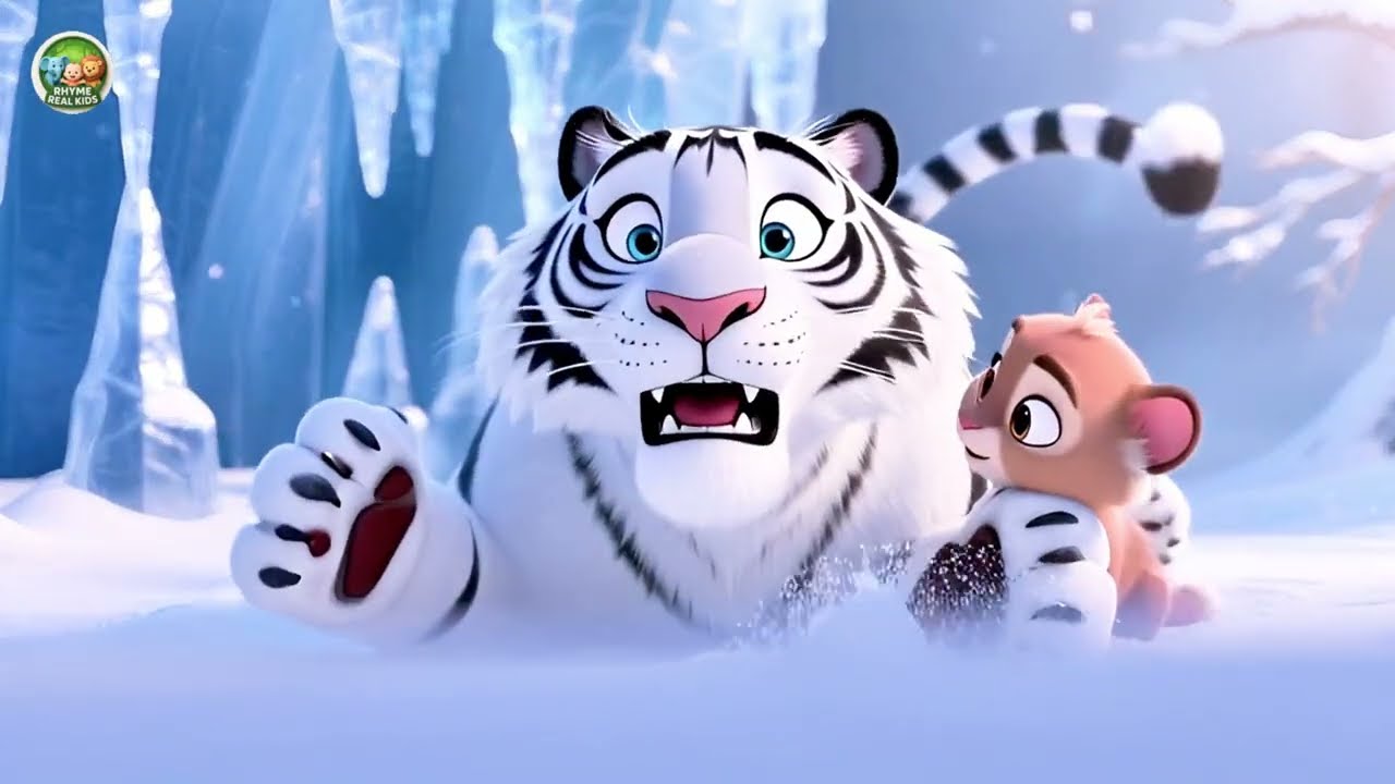 Baby Snow the White Tiger 🐅❄️🎶 Fun Animal Adventure Song for Kids | Nursery Rhyme