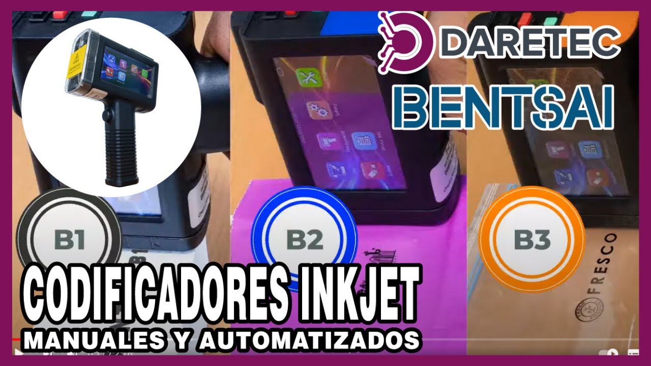 Bentsai B1, B2 y B3 (Video ventas) Codificadores inkjet para procesos manuales y automatizados