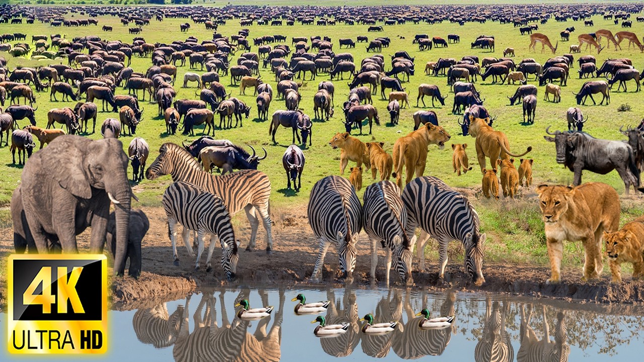 4K African Wildlife: Peaceful African Safari | Wildlife Wonders with Soothing Music & Nature Sounds