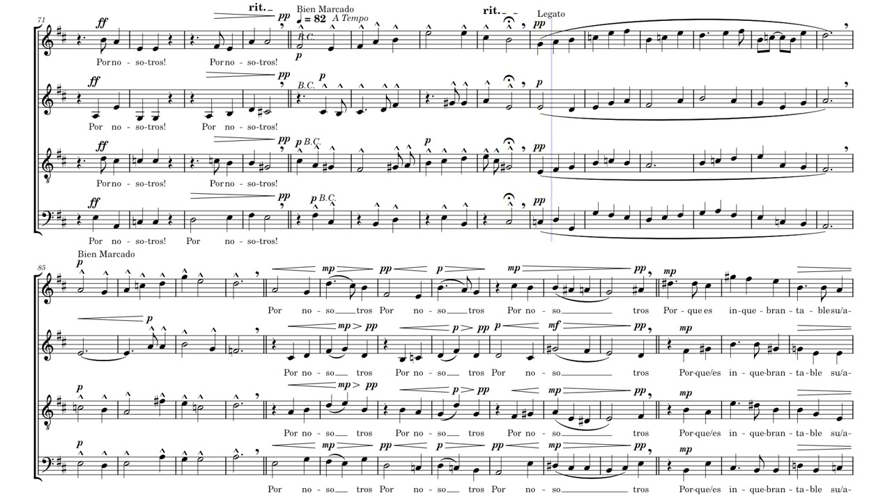 Salmo 116 - Cantata a 4 Voces - Parte II. Baguala - Andrés Venturino