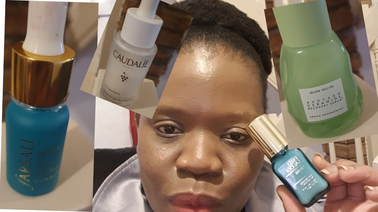 Glow recipe, estee lauder, farsali, Caudalie. My luxury serums reviewed