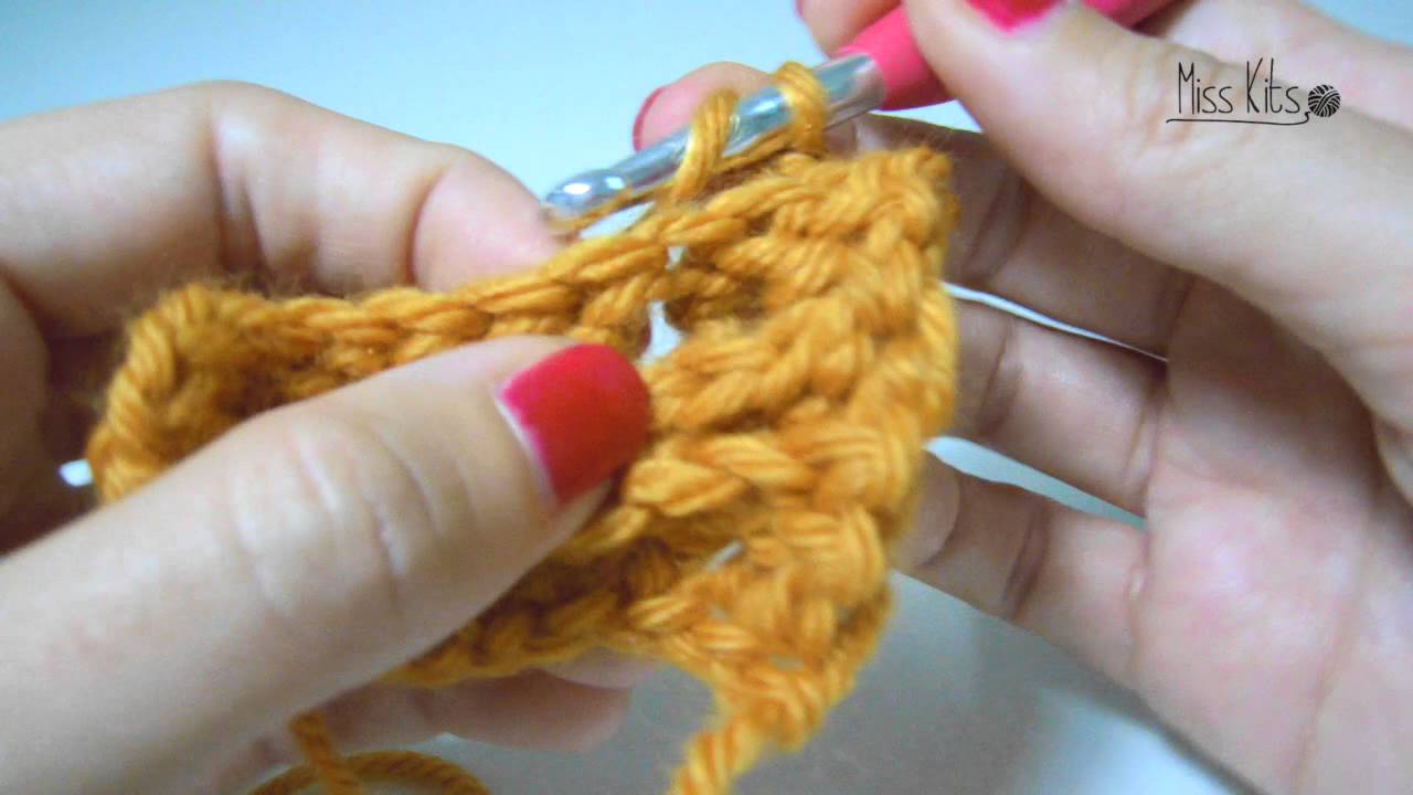 Punto alto en relieve por detrás a ganchillo Miss Kits / Back post double crochet stitch