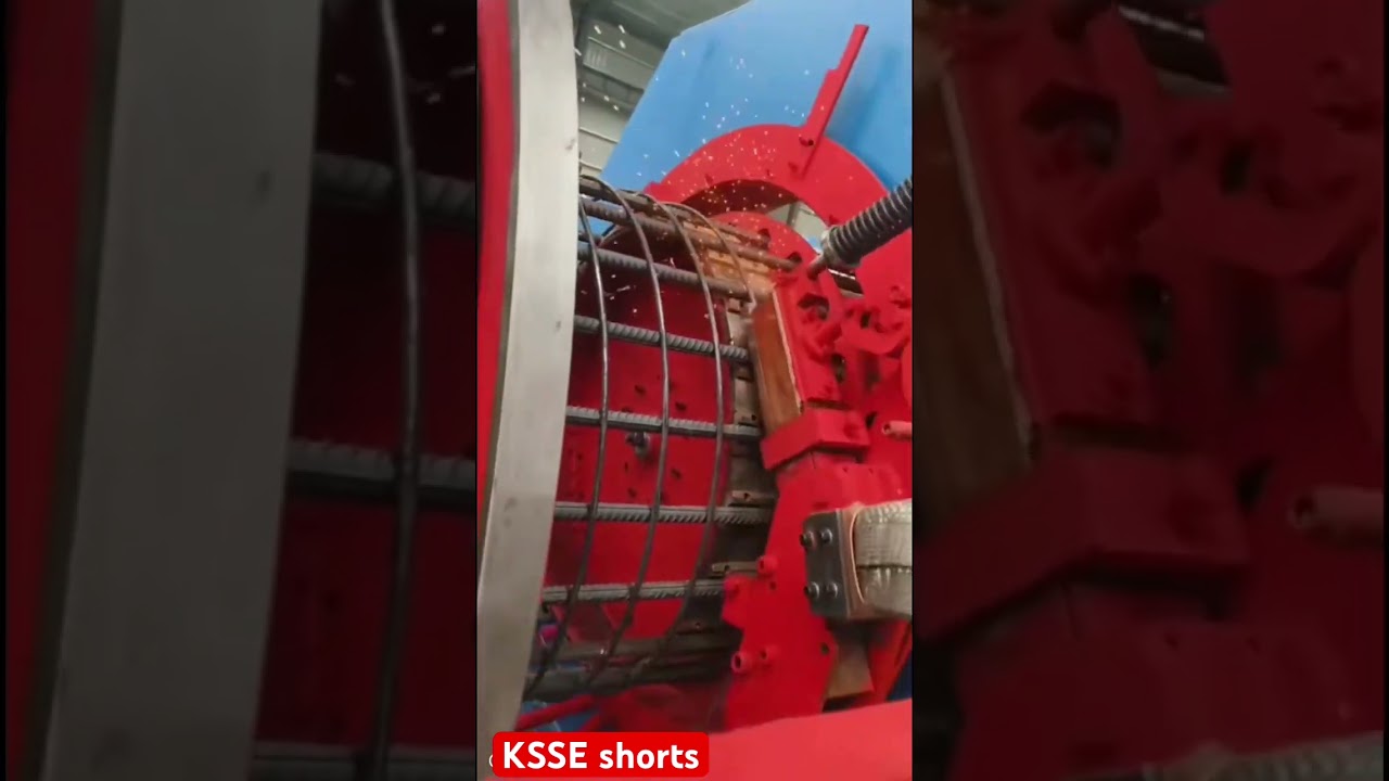 The spot welding technique of circular columns stirrups with longitudinal rebars #learning #rebars