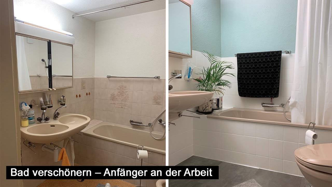 Heimwerkerfrau: Bad verschönern – Wände und Fliesen streichen, Boden verlegen