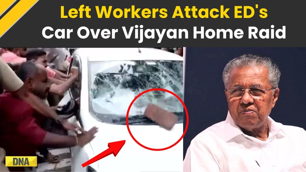 Kerala News: Left Supporters Attack ED Team Car, Smash Window Over Pinarayi Vijayan Raids | Congress