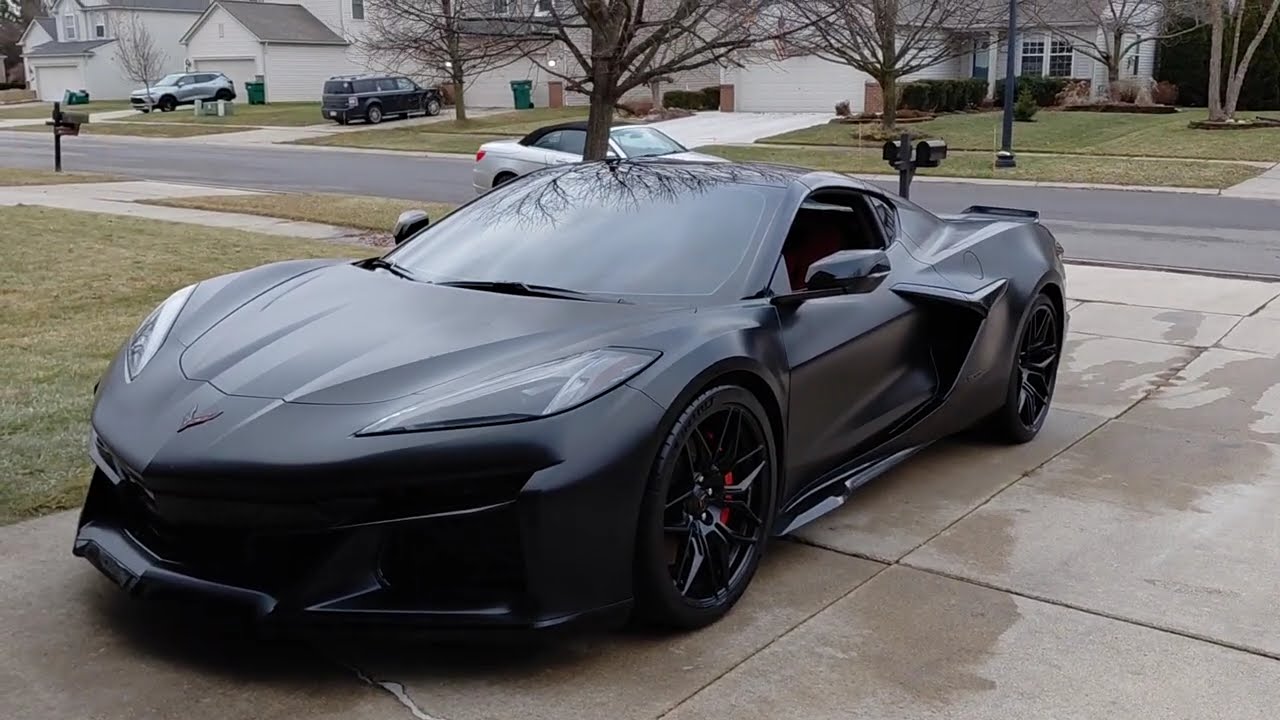 C8 Z06 with satin black wrap. 