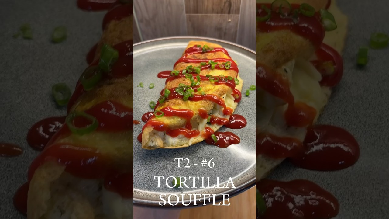 2T - 20 formas de hacer huevos #6 TORTILLA SOUFFLE #shorts