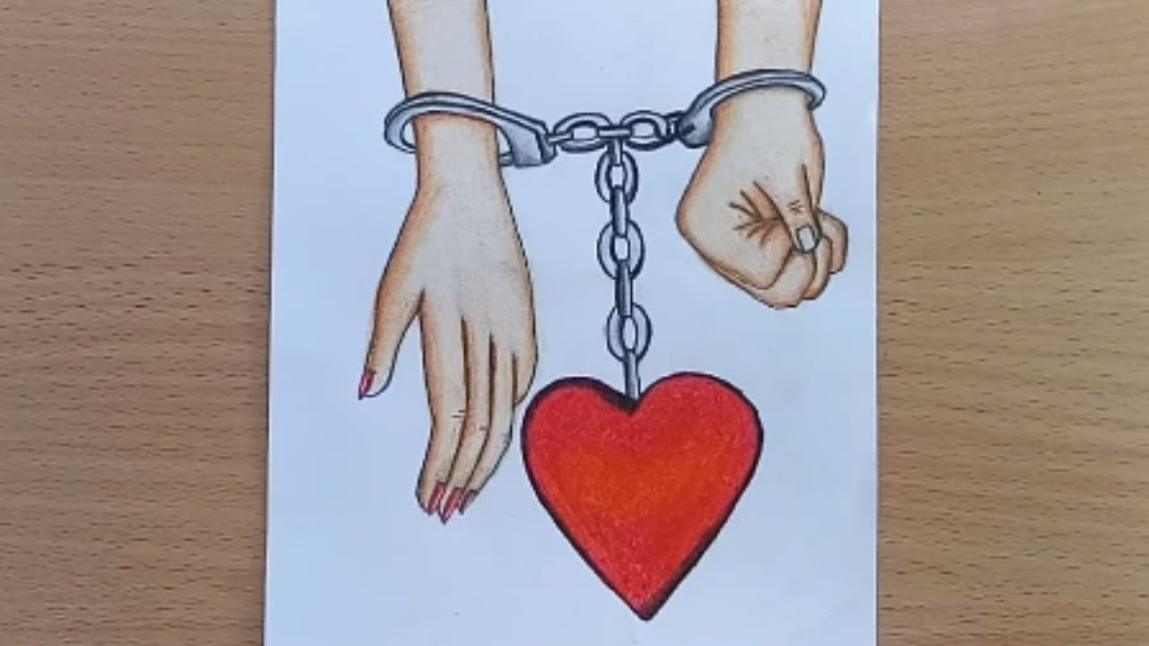 How to draw Holding Hands/Holding Hands with Oil Pastel.