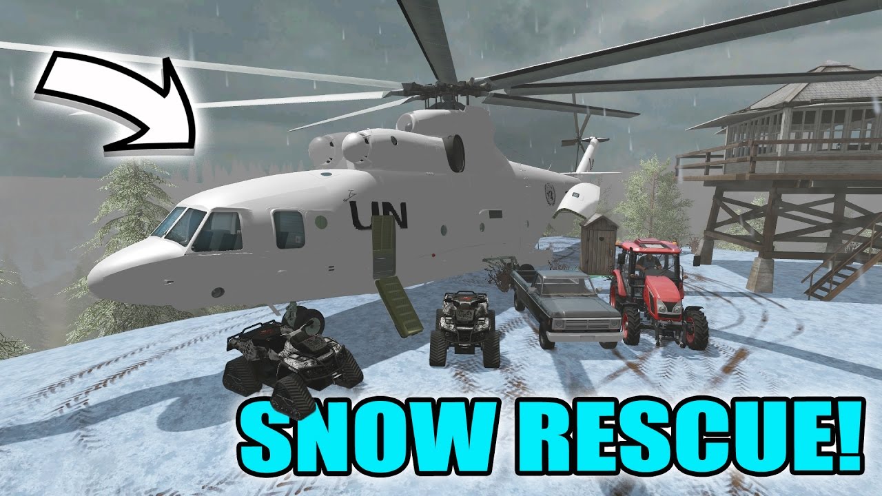 FARMING SIMULATOR 2017 | SNOW MOUNTAIN RESCUE WITH HELICOPTER | MULTIPLAYER