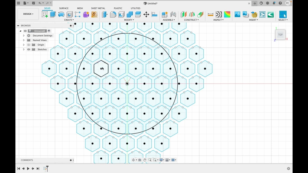Making a hexagon coaster Fusion 360 | Hexagonal pattern making