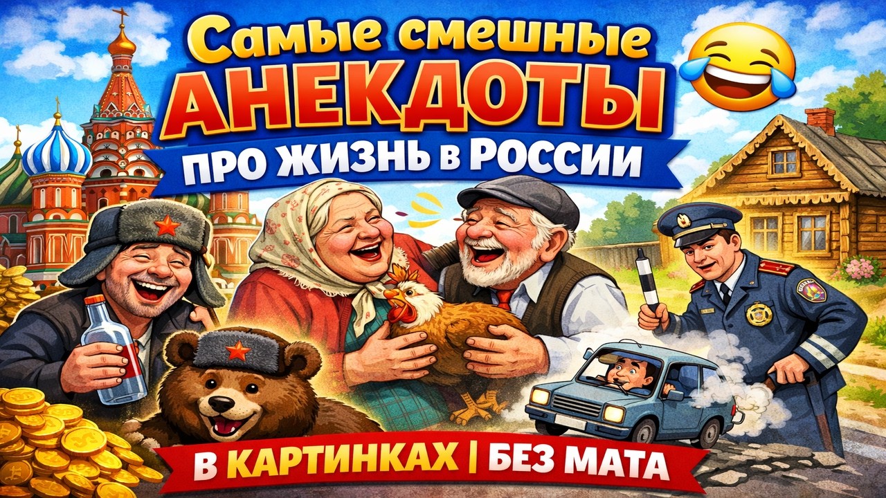 Самые смешные анекдоты про жизнь в России 😂 В картинках | Без мата