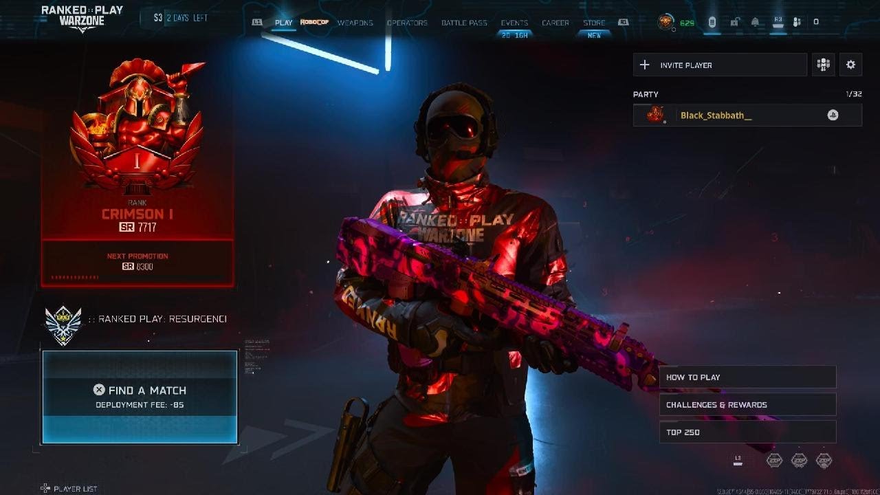 Rank Crimson on Warzone Ranked achieved