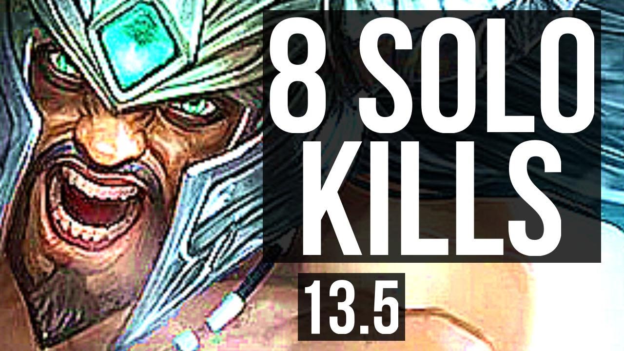 TRYNDAMERE vs SION (TOP) | 8 solo kills, 600+ games, Dominating | KR Master | 13.5