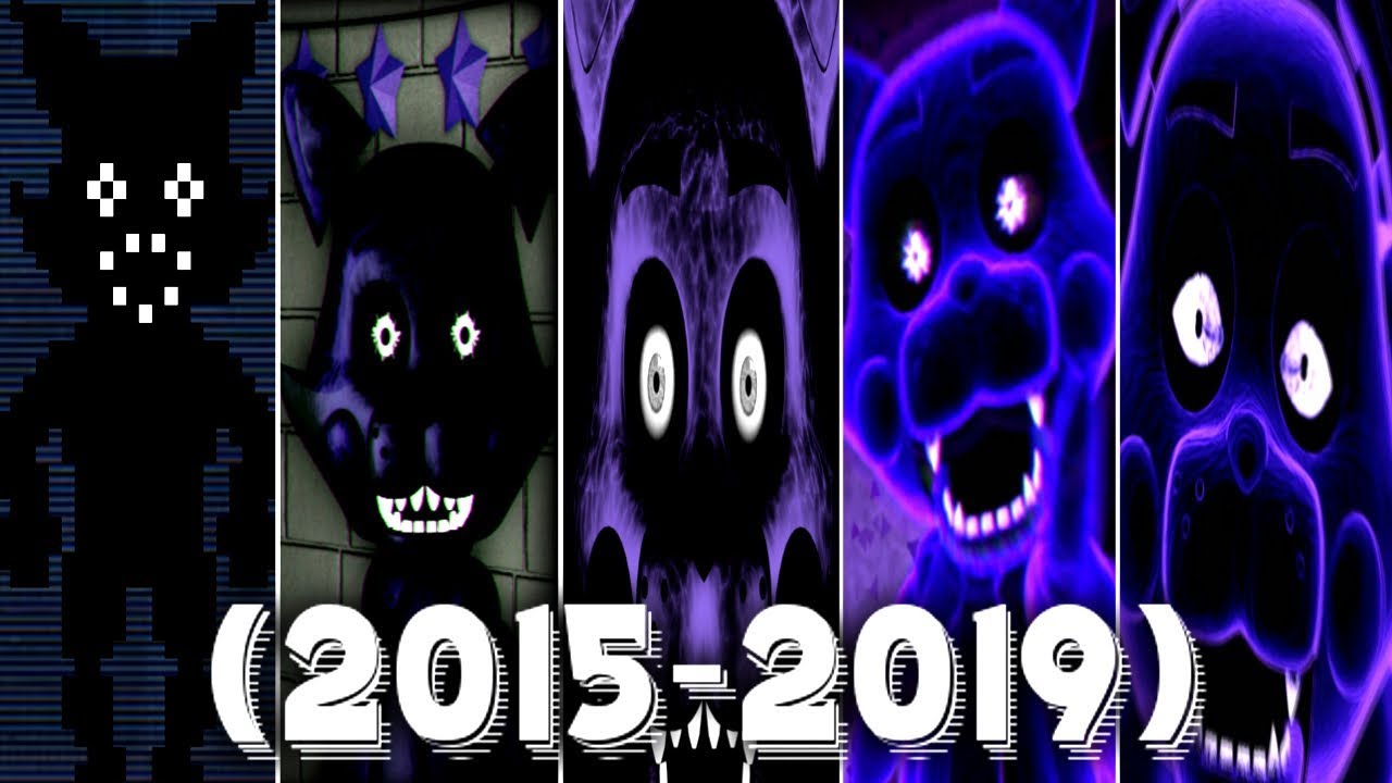 Evolution of SHADOW CANDY in FNAC 1, 2, 3 & Remastered (2015-2019)