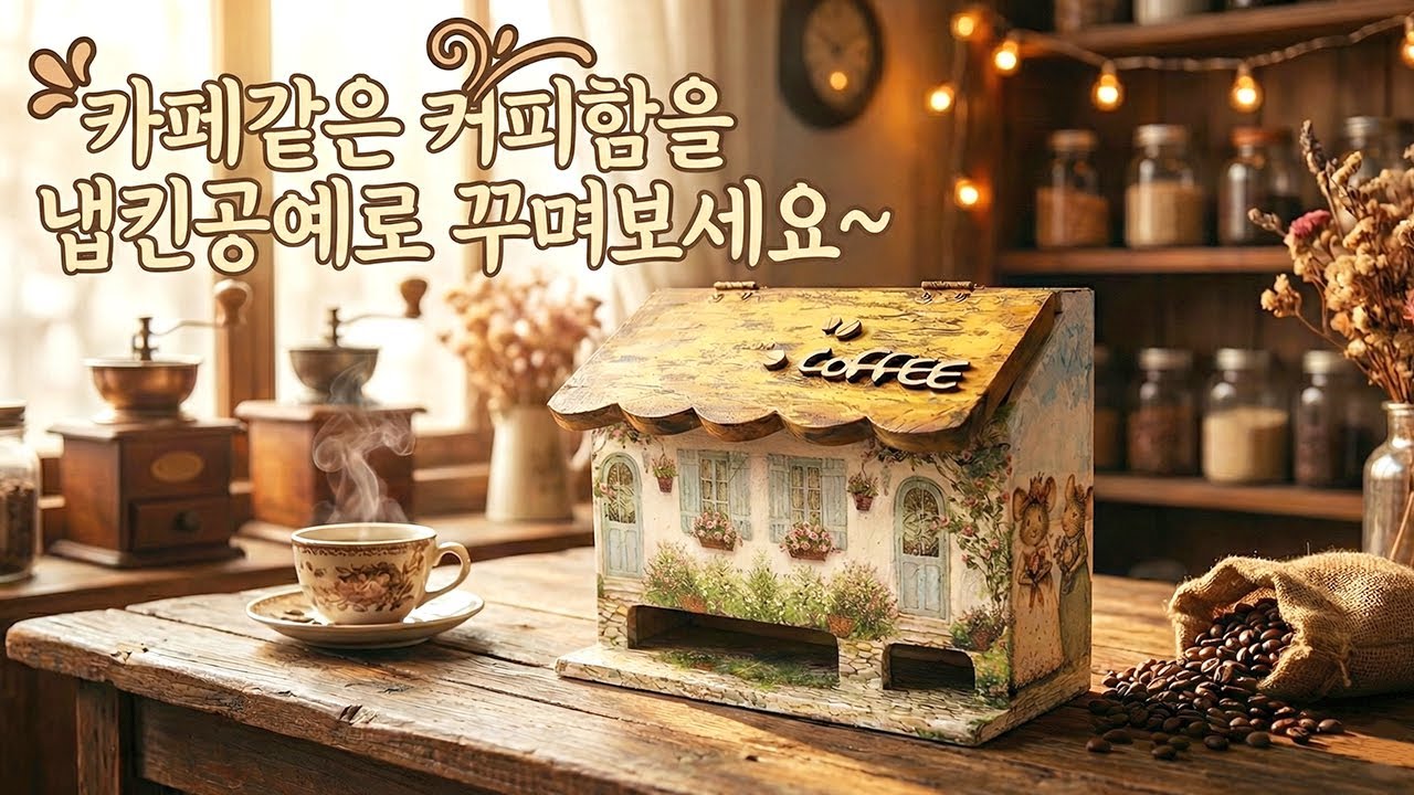 카페같은 커피함을  냅킨아트 공예로 ✨프로방스 감성의 웨딩하우스 냅킨아트 커피함