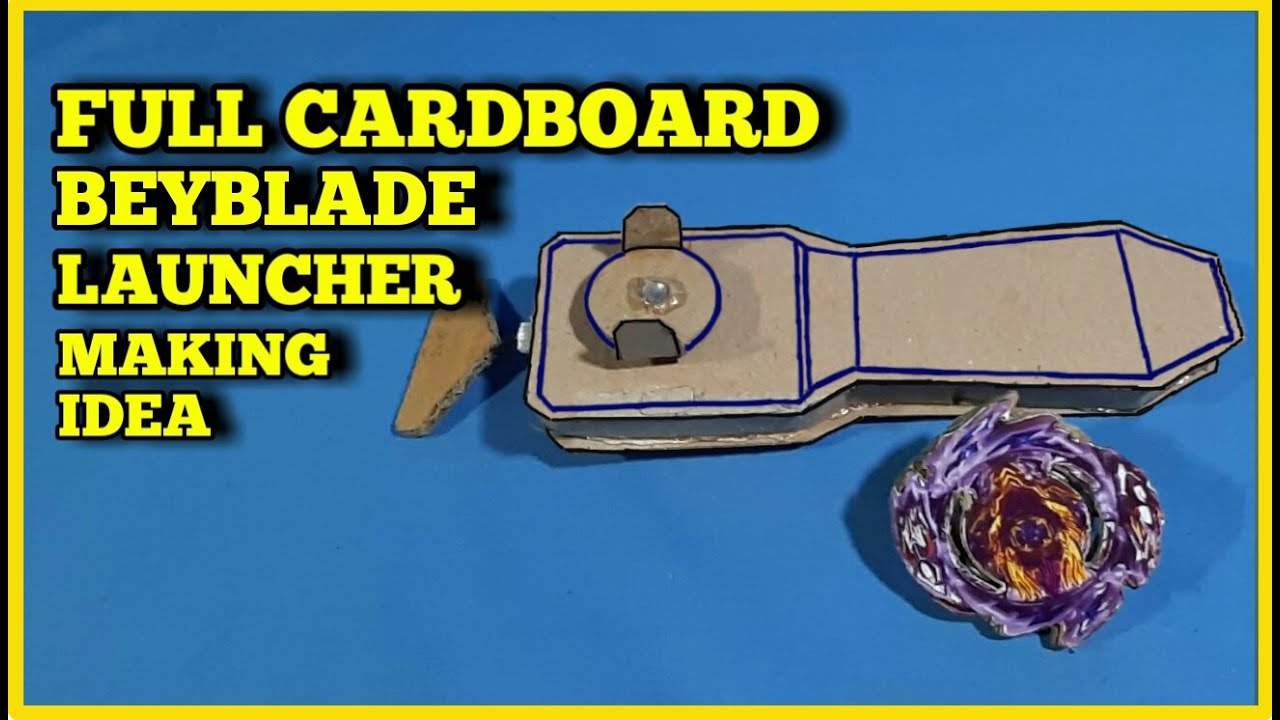 Full cardboard Beyblade burst launcher making | cardboard string beyblade launcher
