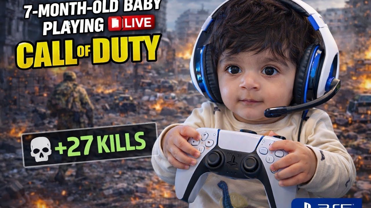 8-Month-Old Baby Plays Call of Duty 😱👶| 27++ kills | Cutest Gamer Ever | DAY 14