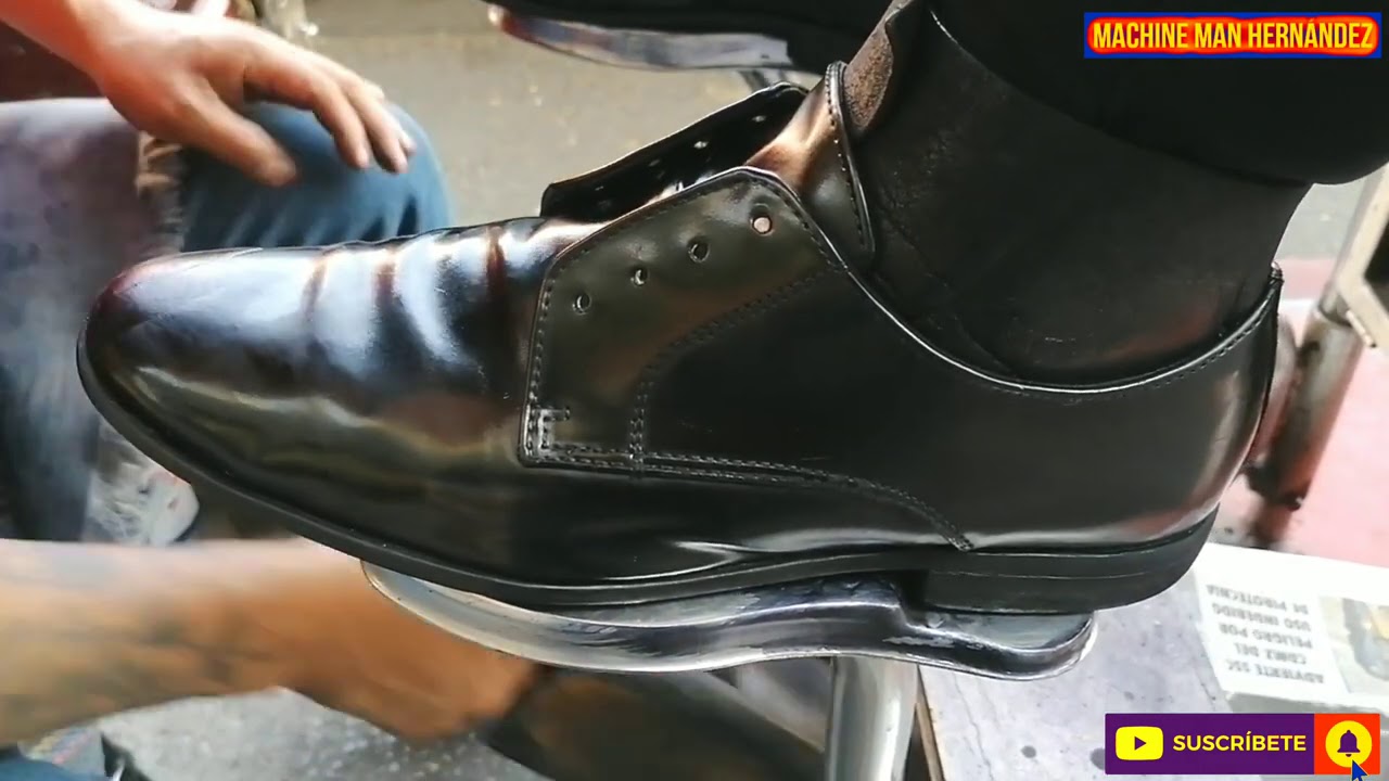 shoeshine black vinyl shoes