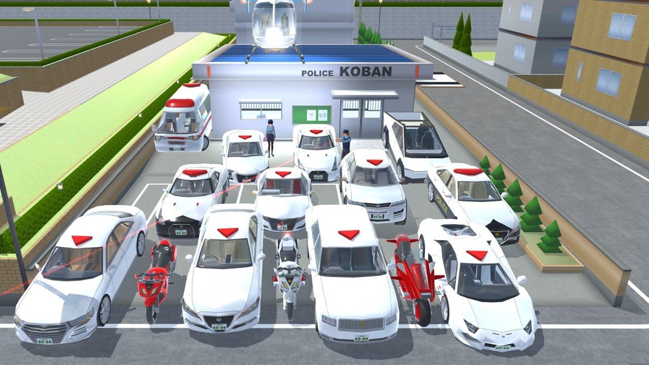 Ultimate Police Cars Collection 🚓 Police Koban with Helicopter & Ambulance | Sakura School Simulator