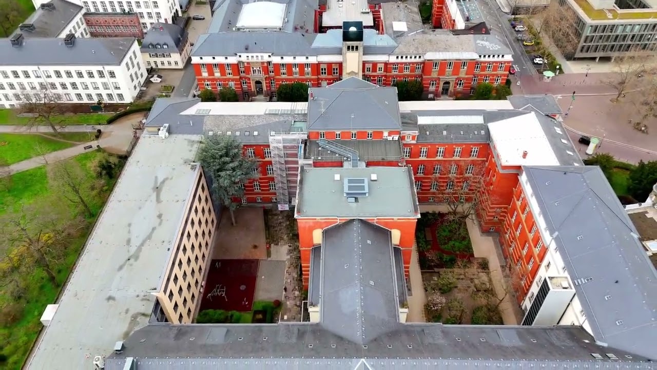 Drohnenflug Campus Stadtmitte - TU Darmstadt von oben Full HD