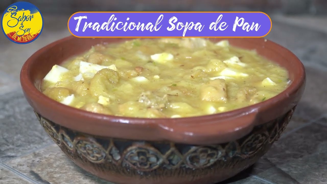 Tradicional sopa de pan colombiana
