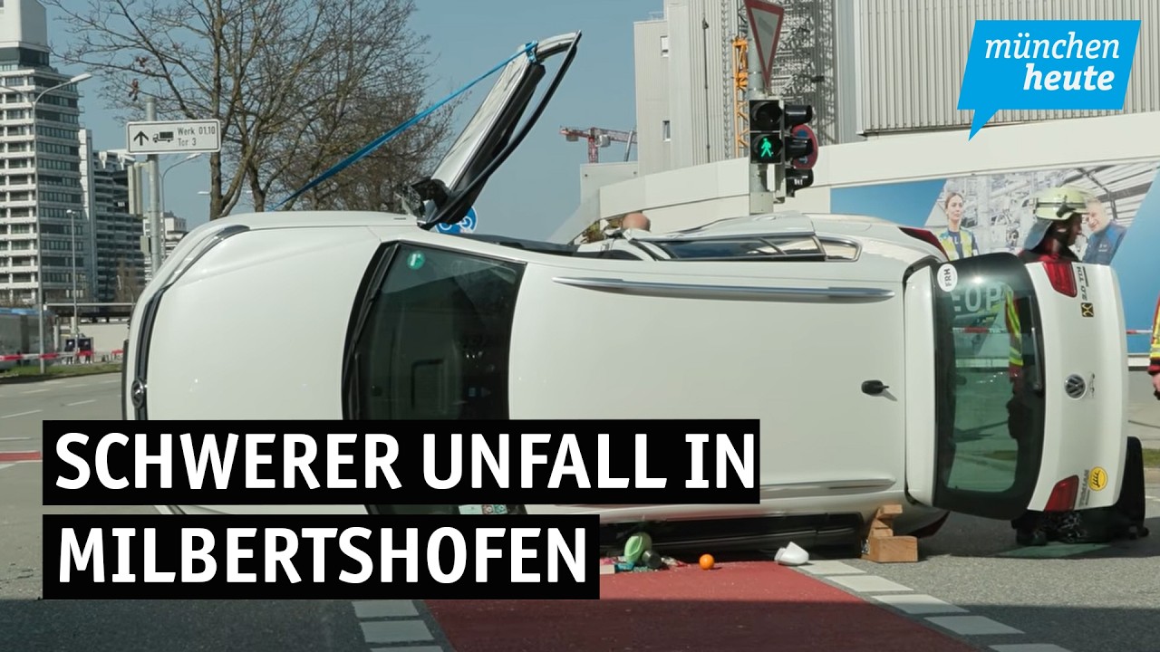 PKW kippt auf die Fahrerseite