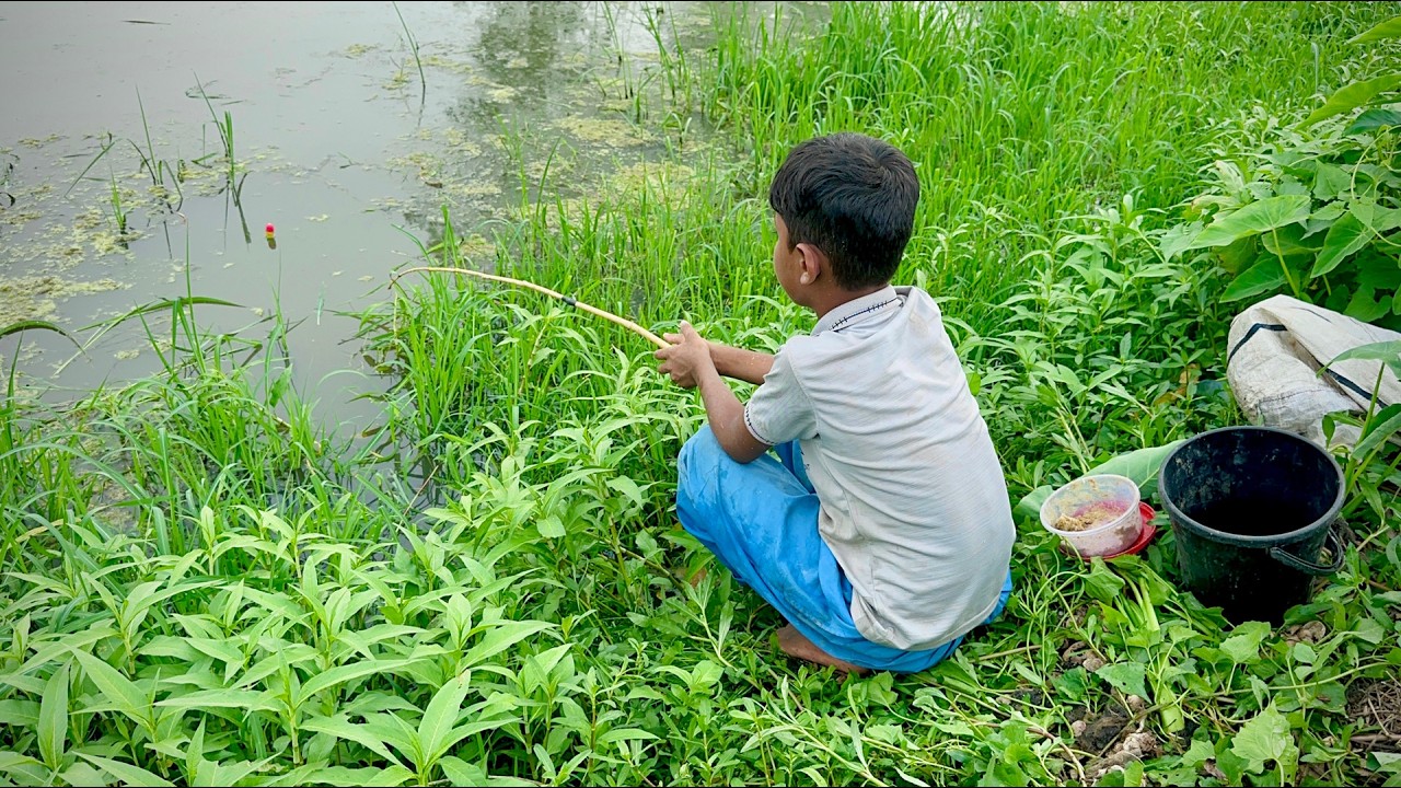 Best Hook fishing 2026✅Little Boy hunting fish by fish hook From beautiful nature🥰🥰(Part-333)