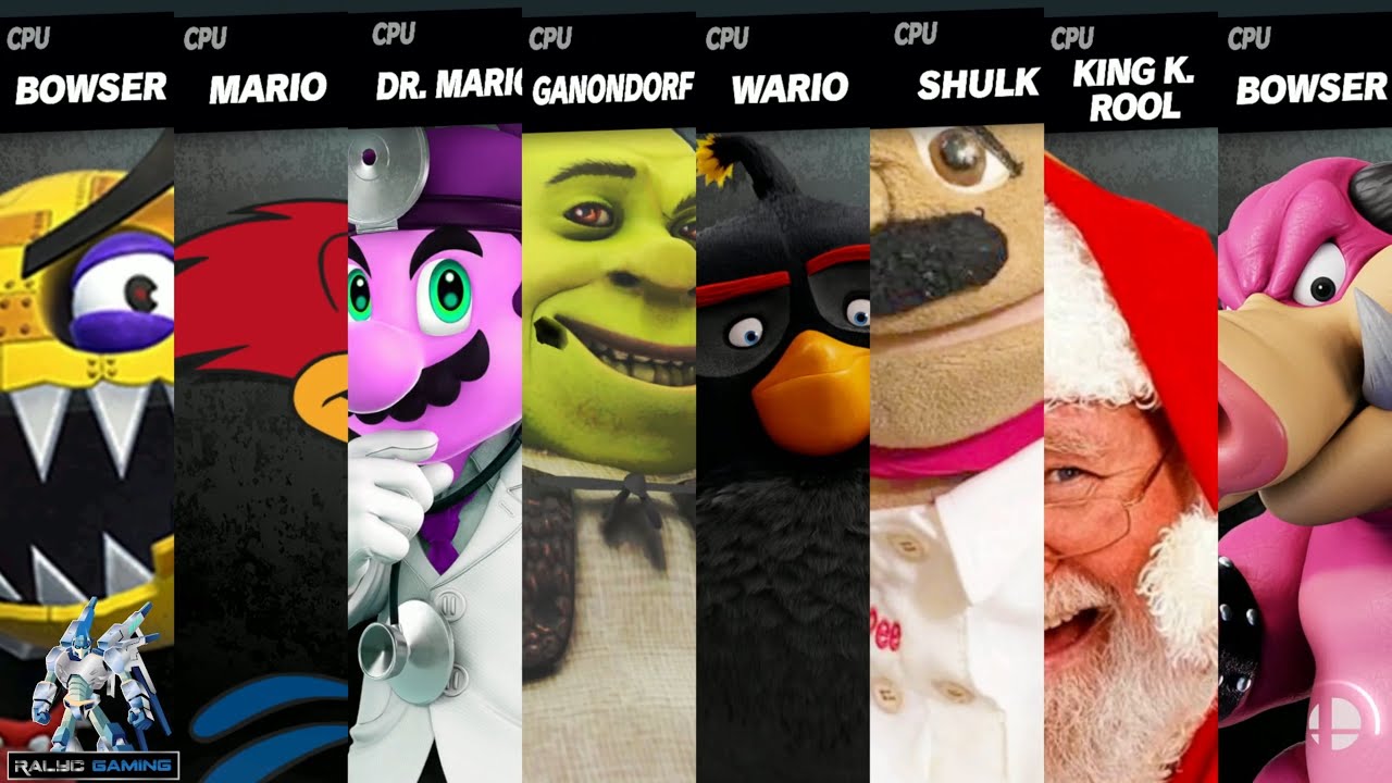 Toc Man vs Woody vs Dr Mario vs Shrek vs Bomb vs Chef Peepee vs Santa vs Midbus