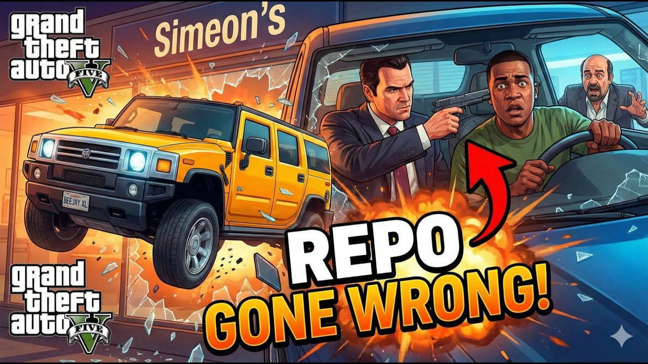 HE WAS HIDING IN THE BACK?! 😱 Repo Job Gone WRONG! (GTA 5) #gta5 #gtav #gta5storymode storymode
