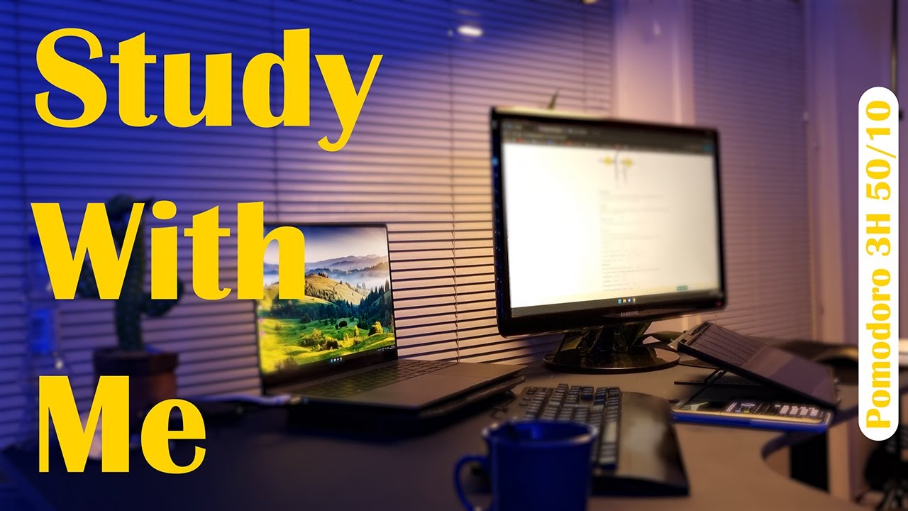 3-Hour Study with Me | Pomodoro 50/10 | Relaxing Ambience | Day 1