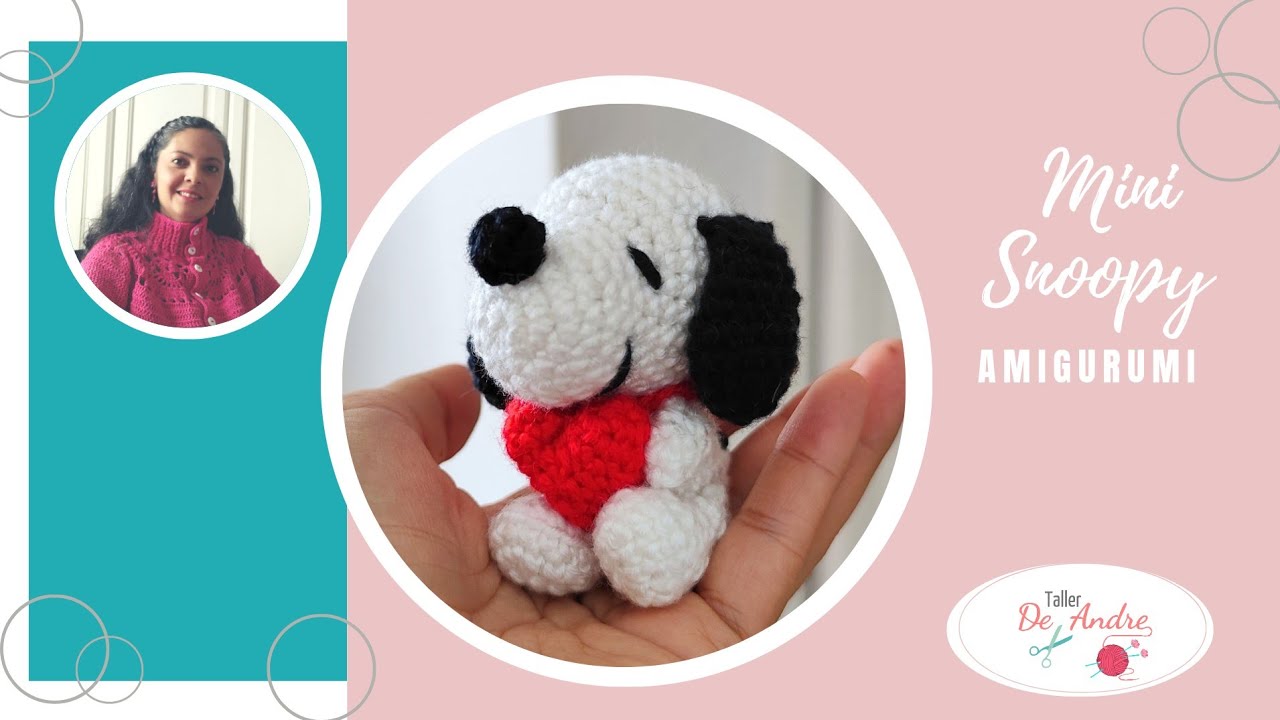 Mini Snoopy Amigurumi. Ideas para San Valentín.