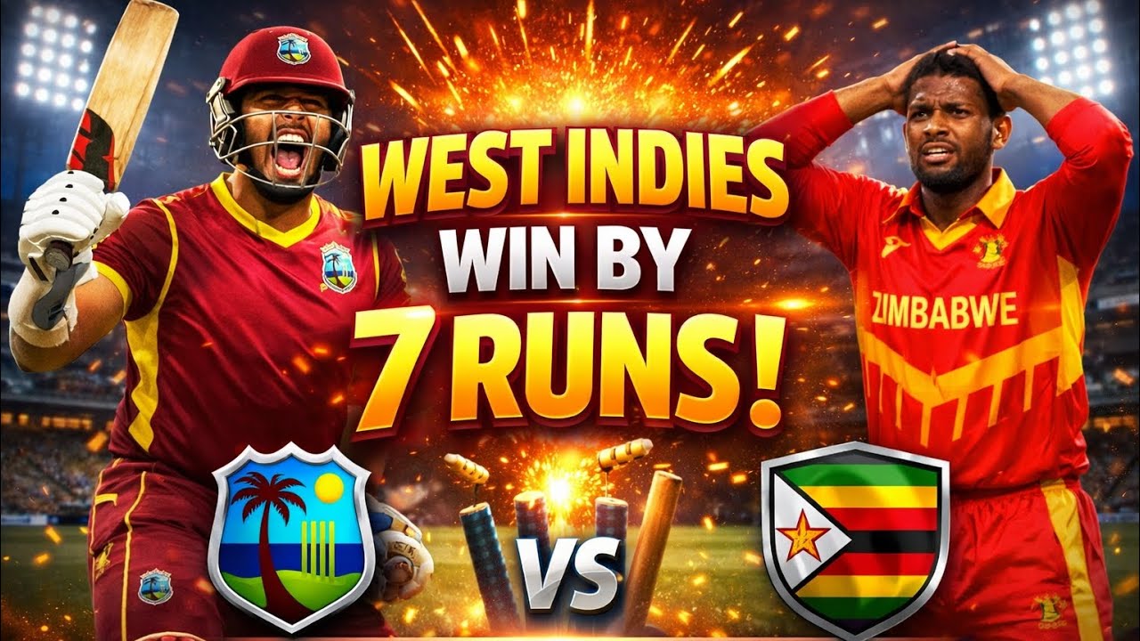 💥 West Indies Edge Zimbabwe by 7 Runs | Nail-Biting Finish! #cricket ##dreamcricket #t20 #gaming 