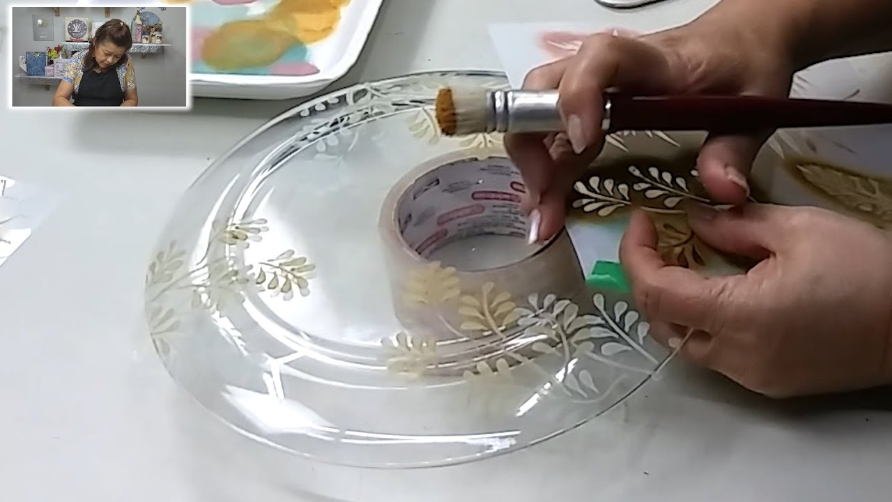 Como pintar prato de vidro - PRATO DECORADO