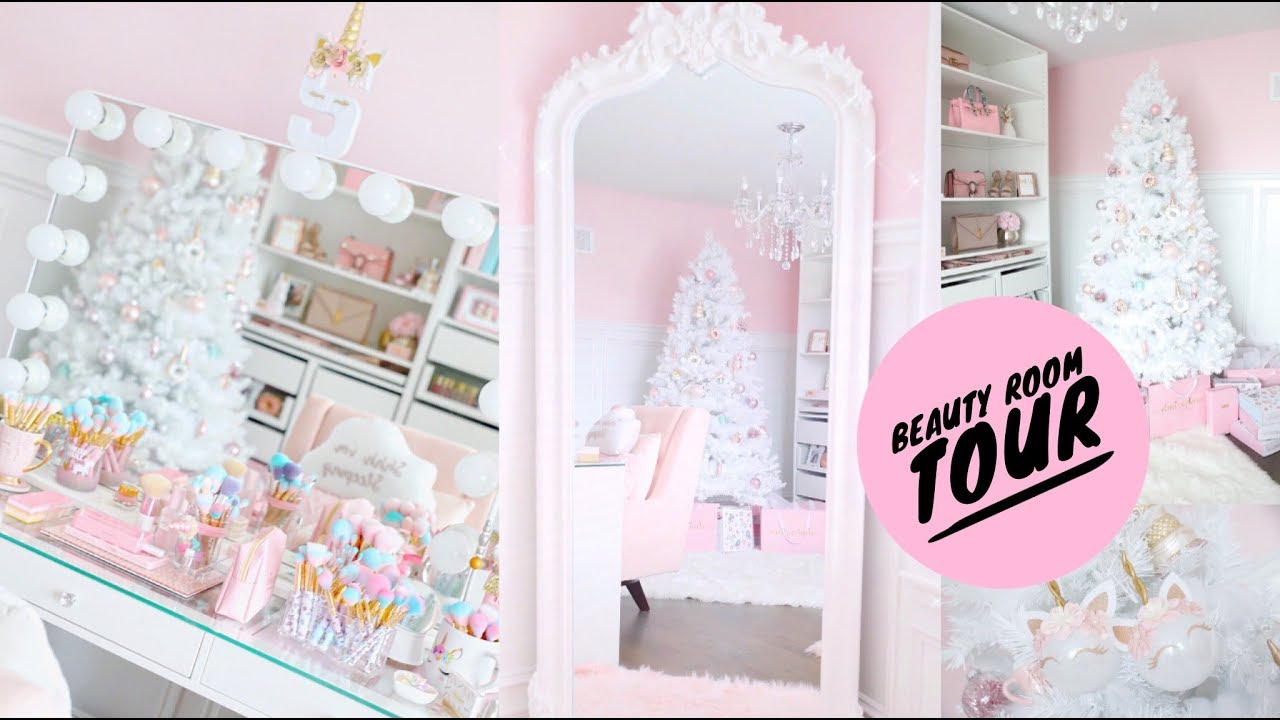 BEAUTY ROOM TOUR!💕CHRISTMAS EDITION 2018!❄️
