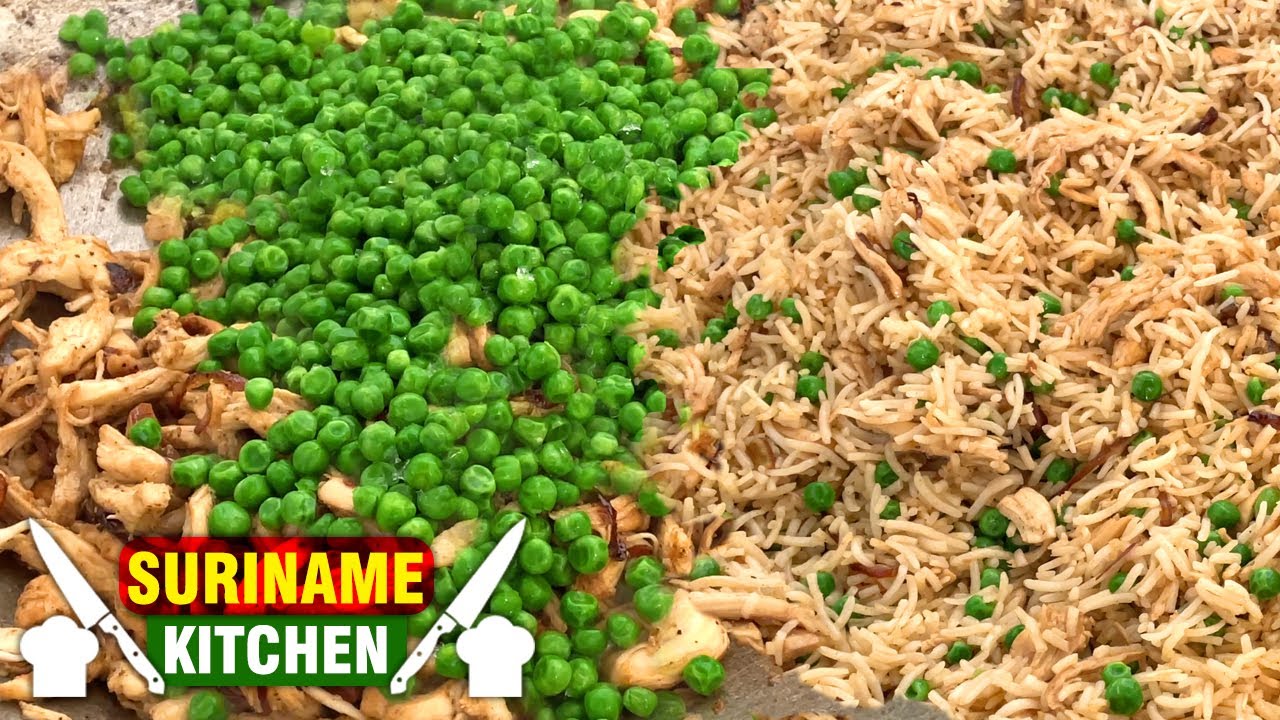 Ouderwetse Surinaamse Nasi Kip Doperwten Recept | Old-fashioned Surinamese Fried Rice Chicken Peas