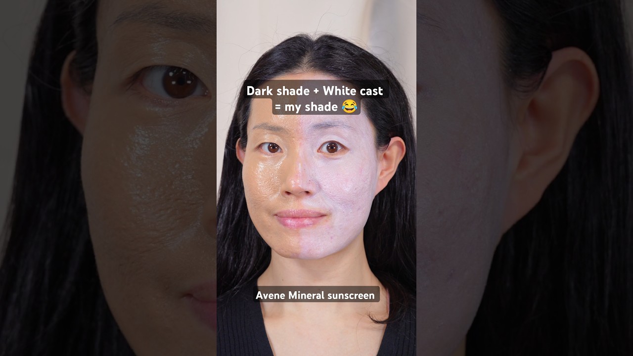 My trick to solve white cast of mineral sunscreen #spf #mineralsunscreen Av&egrave;ne Mineral Tinted Fluid