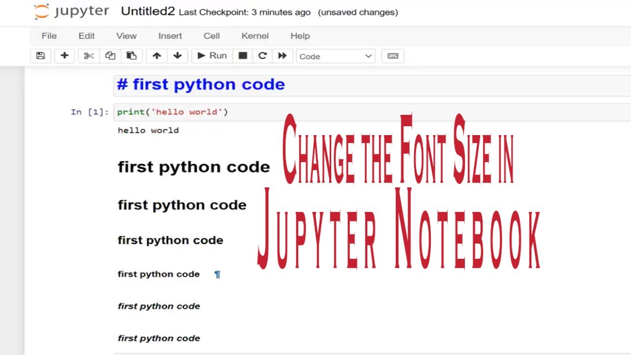 Increase font size in Jupyter notebook in few seconds