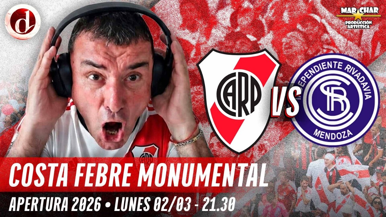 INDEPENDIENTE RIVADAVIA vs. RIVER PLATE | LPF Apertura | Fecha 8 | EN VIVO ⚪🔴⚪ Lito Costa Febre