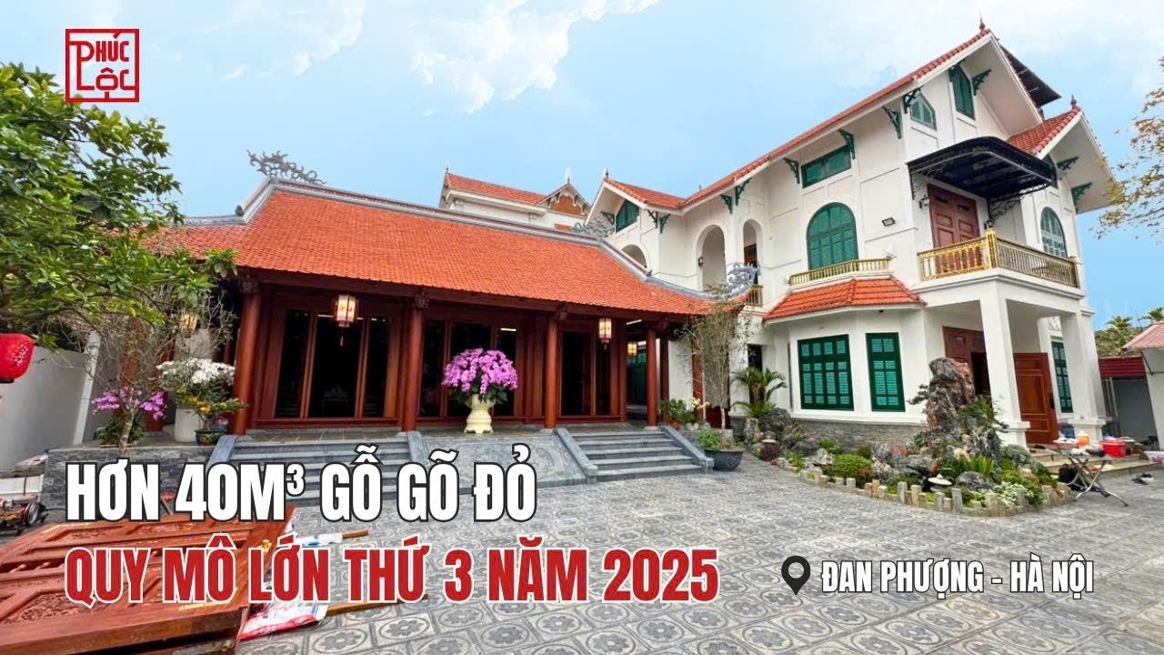 Mạnh Tay Chi Gần 4 Tỷ Tiền Gỗ Gõ Đỏ Trong Nhà Gỗ 3 Gian 4 Mái | Đan Phượng, Hà Nội