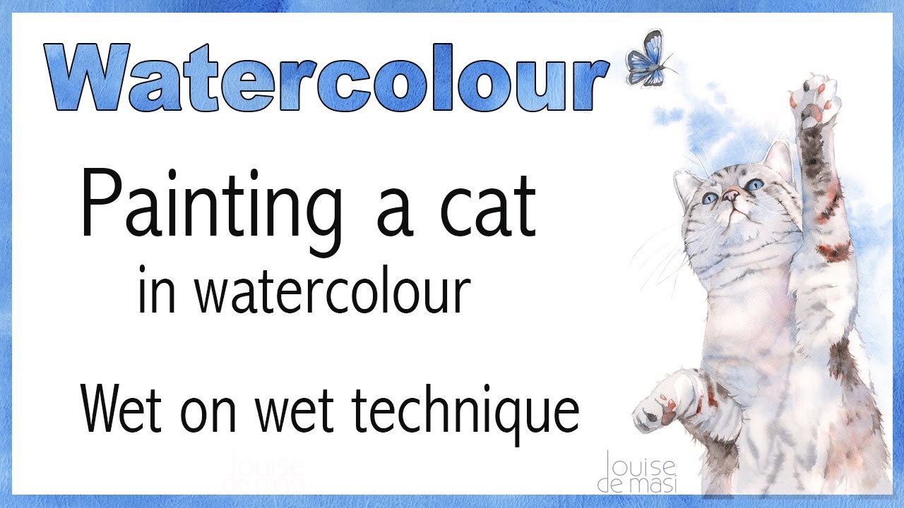 Painting a cat in watercolor // Wet on Wet Technique 🐈